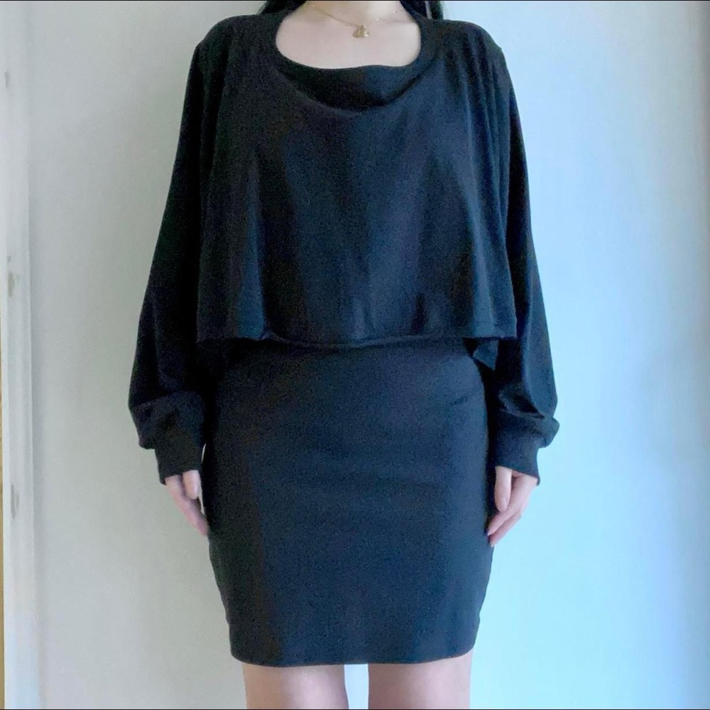 Alexander Wang Black Open Back Popover Mini Dress